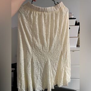Cream Lace Midi Skirt
